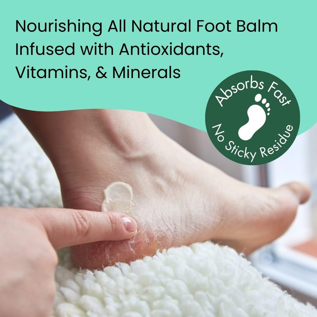 MONA Natural Foot Balm for Dry Cracked Feet & Heels | Moisturizing Foot Cream for Athletes | Callous Repair & Foot Odor Treatment (Eucalyptus & Lemon, 2.0 Oz (Pack of 1))