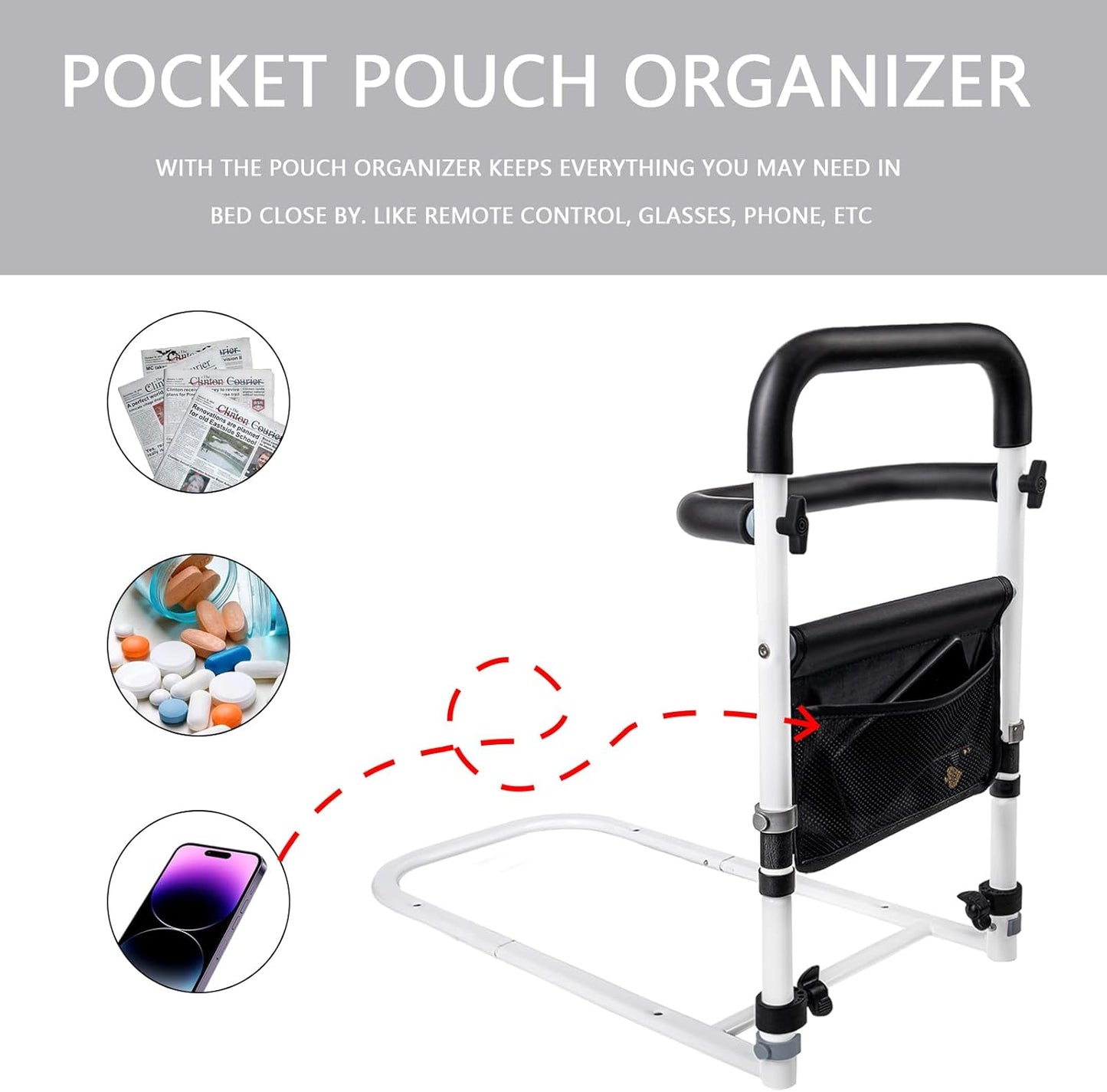 Bed Rails for Elderly Adults Safety, Bed Rail Elderly Bed Assist Rail for Seniors Helps Getting in and Out of Bed Much Easier