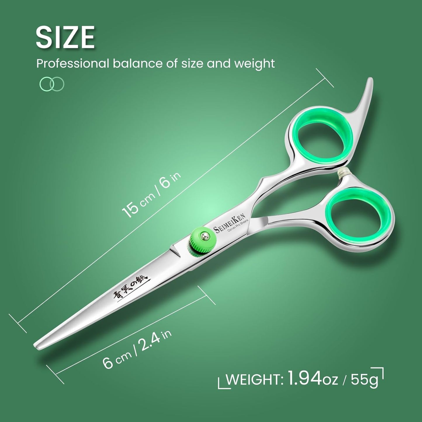 Hair Cutting Scissors – Professional Hair Shears - Premium Stainless Steel Haircut Scissors with Comb and Case - Barber Shears for Salon & Home Use, 6.0 Inch