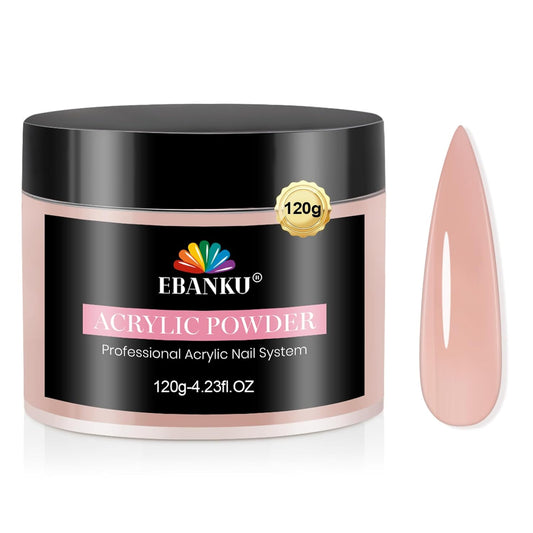 EBANKU Rosy Colors Acrylic Powder, 120g/4.23oz Acrylic Nail Powder Large Capacity Professional Nail Powder for Nail Acrylic Extension, Nail Carving, Long-Lasting, No Nail Lamp Needed
