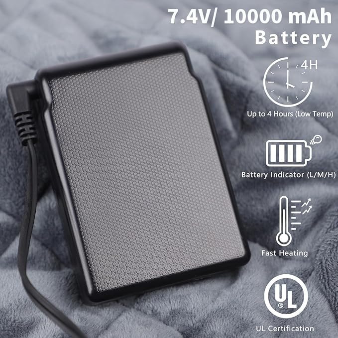 Vofuoti Portable Heating Pad for Neck and Shoulders, Cordless Heating Pad with Battery and 3 Heat Settings, Weighted Electric Heated Neck Shoulder Wrap, 16'' x 22'', 2.2lbs