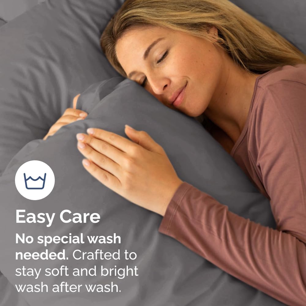 Queen Pillow Cases Set of 8 - Ultra Soft Hotel Quality Pillowcase Covers - Comfy, Cozy & Wrinkle Free - Shrink, Stain and Fade Resistant - Machine Washable Pillow Protectors - 8 Piece Set - Dark Grey