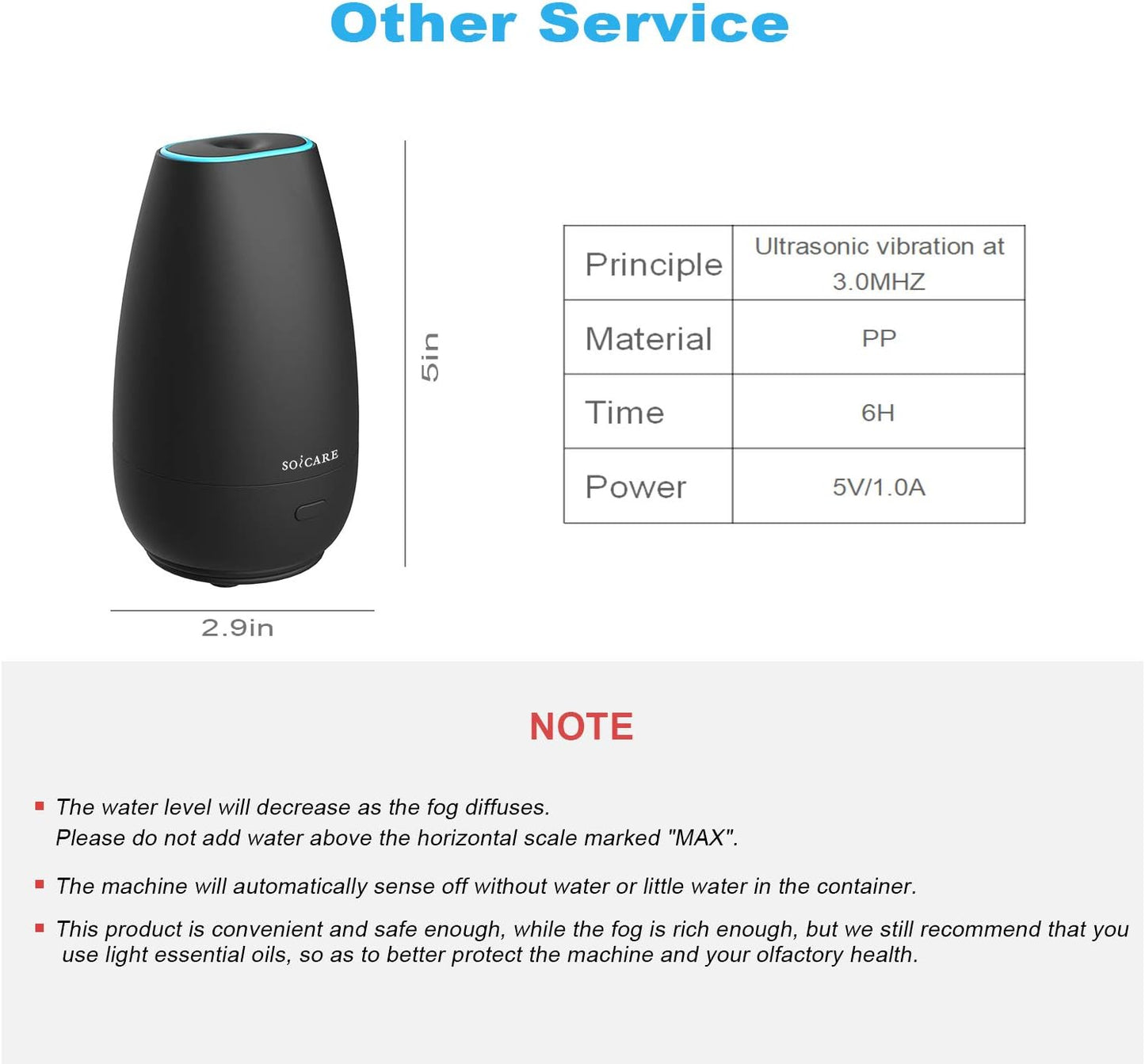 SOICARE Car Diffuser for Essential Oils, Small Portable Car Essential Oil Diffuser with Built-in USB Cable, Mini Aromatherapy Air Scent Humidifier Diffuser for Travel/Office/Home (Elegant Black)
