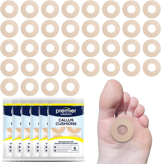 Callus Cushions for Foot and Toe Protection, Self-Stick Adhesive Foot Care Cushions, 36 Count (6 Packs of 6)