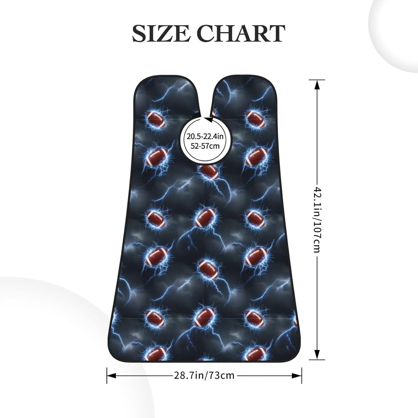 No-Slip Shaving Bib, Beard Grooming Apron with Strong Suction Cups, American Football 3D Print