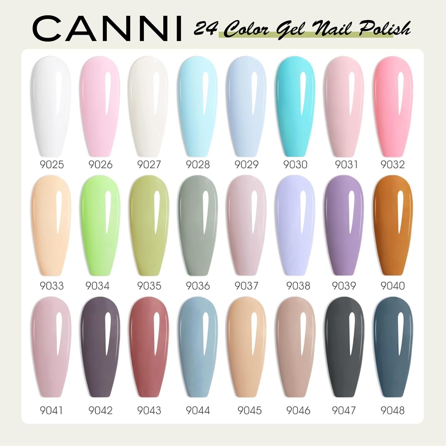 CANNI CC2 Gel Nail Polish Set, 30 Pcs 9ml White Pink Nude Blue Pastel Gel Polish Kit Soak Off LED Natural Nail Polish Set Nail Art Starter Manicure Salon DIY at Home