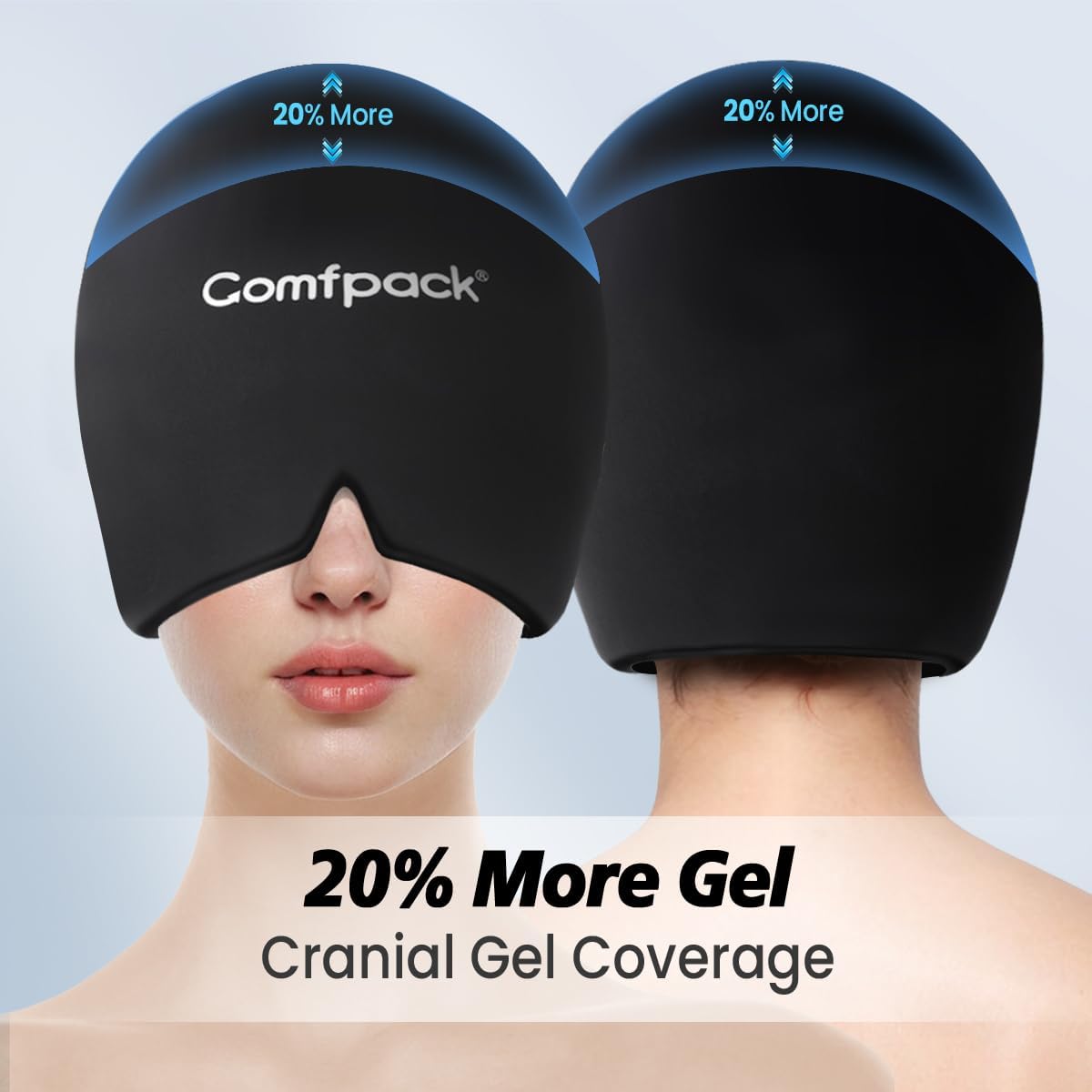 Migraine Relief Cap, Full Head Cold Compress Soft Stretchy Headache Relief Cap for Tension, Sinus, Stress Relief, Hangover Ice Hat, Puffy Eyes, Gifts for Migraine Sufferers