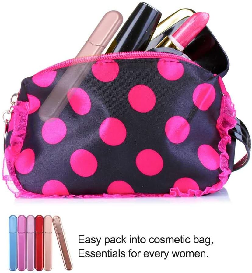 Premium Glass Nail File with Case, Crystal Diamond Salon Best Beauty Nail Buffer for Natural and Acrylic Nails Christmas Gift for Woman and Man,Light Purple