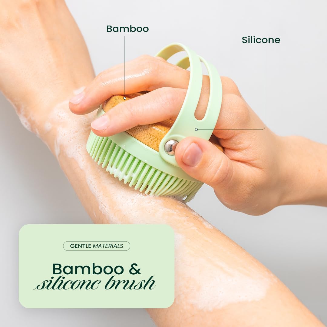 Apex Peak Exfoliating Silicone Body Scrubber for Shower – Deep Clean Body Brush for Men & Women | Gentle Exfoliator & Massage Bath Scrubber | Fast-Drying Hygienic Silicone