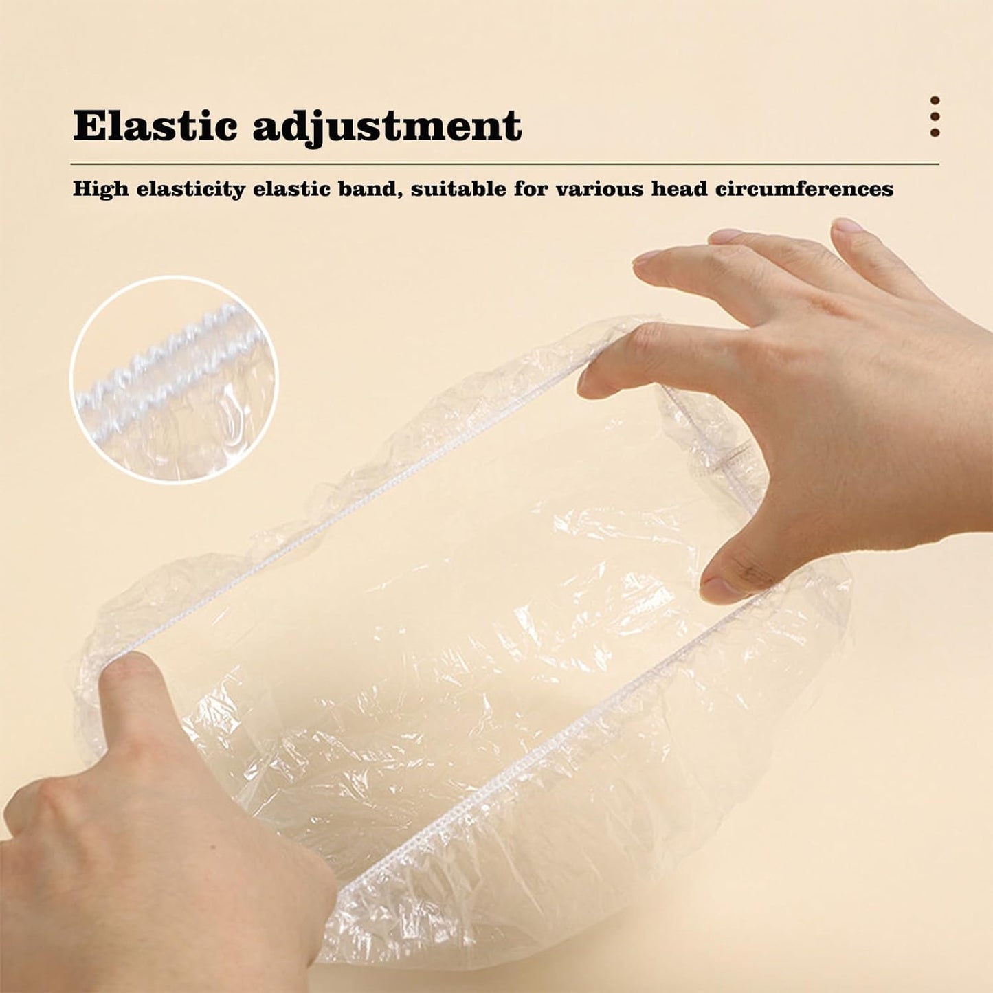 200 PCS Disposable Shower Caps Thickened Waterproof Hair Bath Caps for Women Men Girls Travel Spa Hotel Home Use Salon - Multi-Purpose Elastic Plastic Shower Caps, Essentials Accessories 18.1" (Clear)