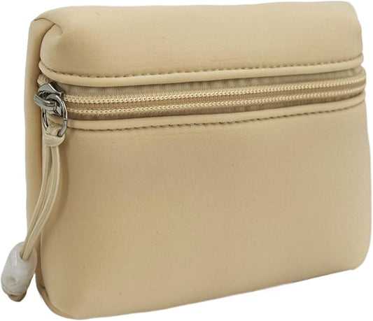 YDR Period Bag for Women, Soft Cotton Sanitary Napkin Storage Bag, Cute Cosmetic Pouch for Travel with Zipper