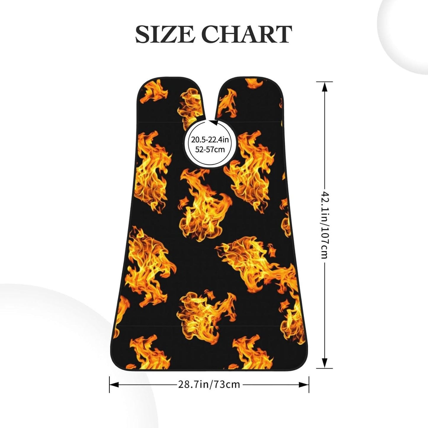 Adjustable Beard Bib, Non-Stick Hair Catcher Cape for Men's Shaving, Waterproof with 2 Suction Cups, Flame Fire Shave Bib