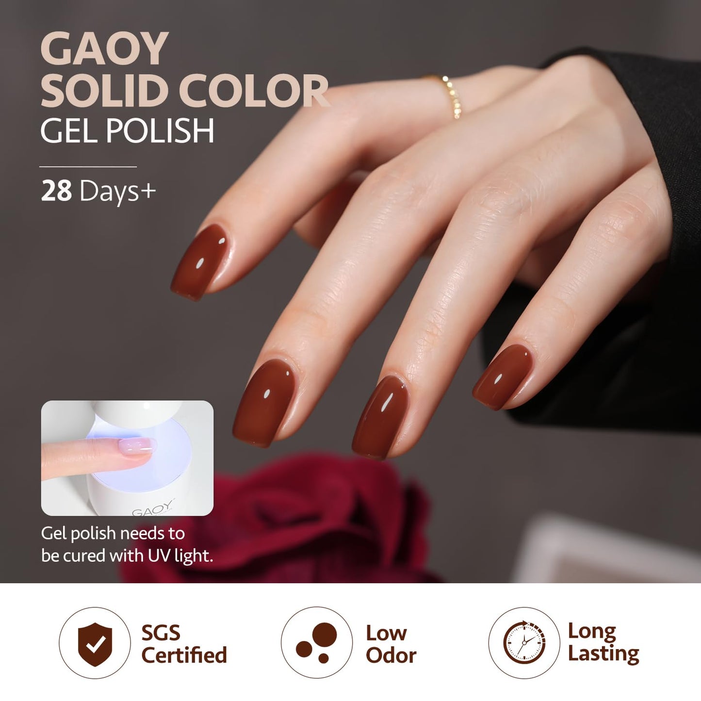 GAOY Hot Fudge Jelly Gel Nail Polish of 6 Transparent Nude Brown Orange Pumpkin Colors Sheer Gel Polish Kit for Salon Manicure and Nail Art DIY at Home