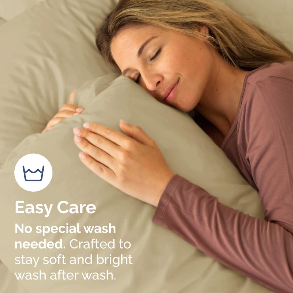 King Pillow Cases Set of 8 - Ultra Soft Hotel Quality Pillowcase Covers - Comfy & Wrinkle Free - Shrink, Stain and Fade Resistant - Easy-Care, Machine Washable Pillow Protectors - 8 Piece Set - Beige