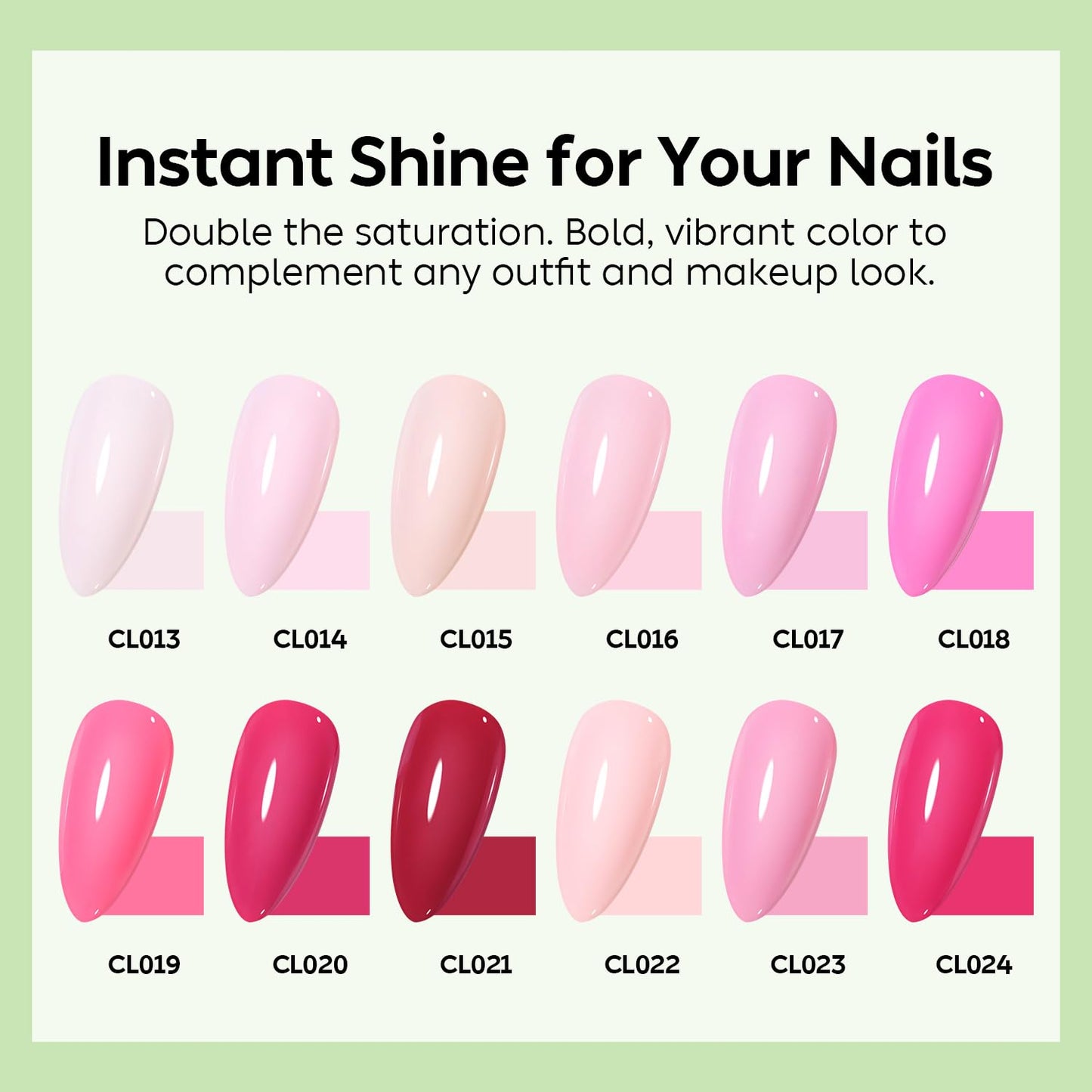 Luxbon 12 pcs Gel Nail Polish Set - Spring Color Set Long Lasting Gel Polish, uv led Soak Off Nail Art Designs Manicure Kit 004