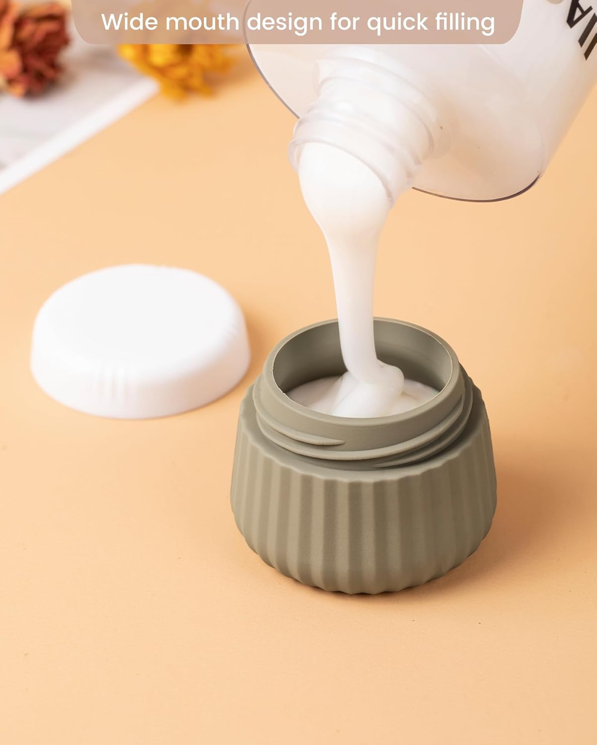 Travel Containers for Toiletries 4 Pack, TSA Approved Travel Size Toiletries, Travel Size Containers, With Clear Bag Leak Proof Silicone Jars, Travel Essentials Creams Jars Carrying Small Items