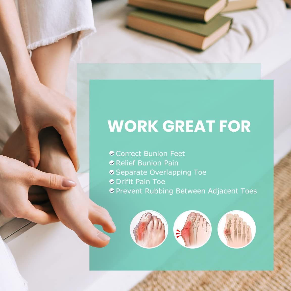 Welnove 12-Pack Gel Toe Separators – Bunion Pads – Toe Spacers for Straightening Overlapping Toes for Men and Women - Transparent