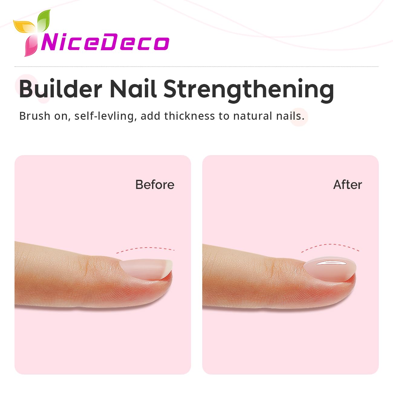 Nicedeco Hema Free Clear Rubber Base Gel Polish for Nails U V Cruelty Free Vegan Color Base Gel Nail Polish 15ML