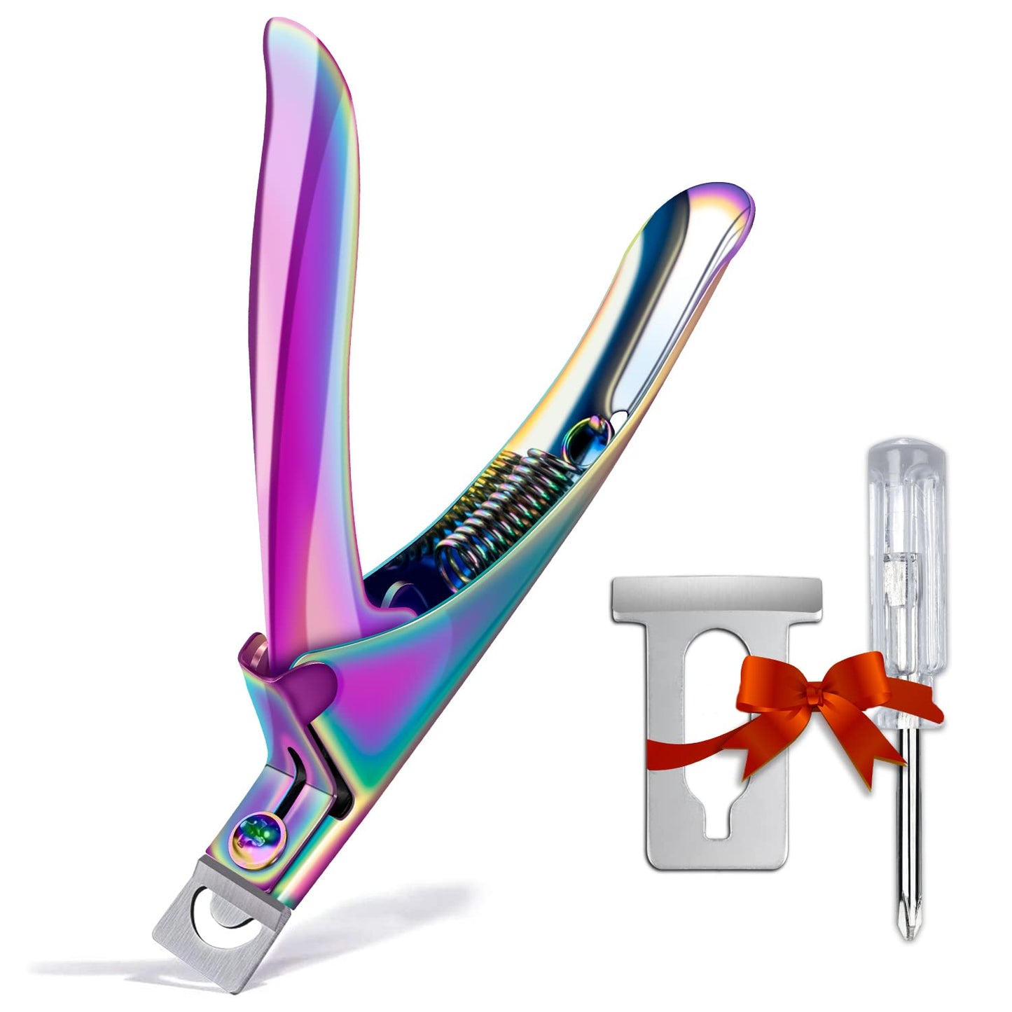 Chameleon Premium Adjustable Nail Clippers for Acrylic Nails, Stainless Steel Cutter Trimmer for Artificial Fake False Tips Manicure Sharp Blade Clip Tool for Salon Home Nail Art Beauty Design DIY