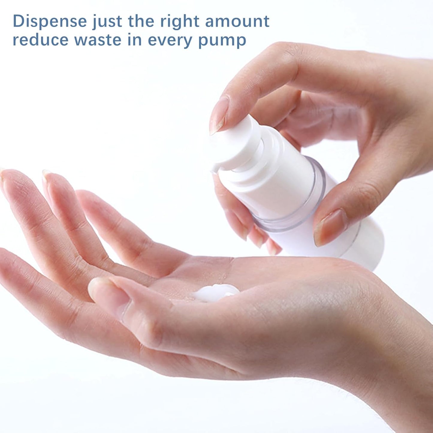 TUZAZO 6 Pack 1.7 OZ/50 ML Airless Pump Bottles, Clear Plastic Travel Size Pump Bottles, Refillable Vacuum Cosmetic Containers Lotion Dispenser for Foundation, Cream, Shampoo