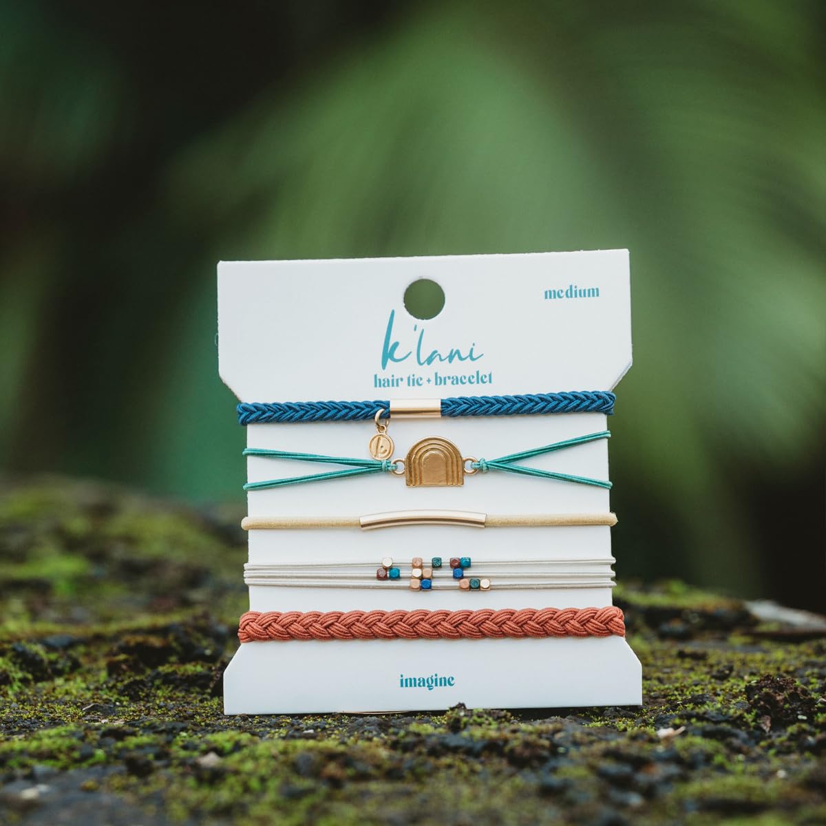 K'lani Hair Tie Bracelets for Women - Elastic Hair Bands That Double as Stylish Jewelry - Imagine - Medium