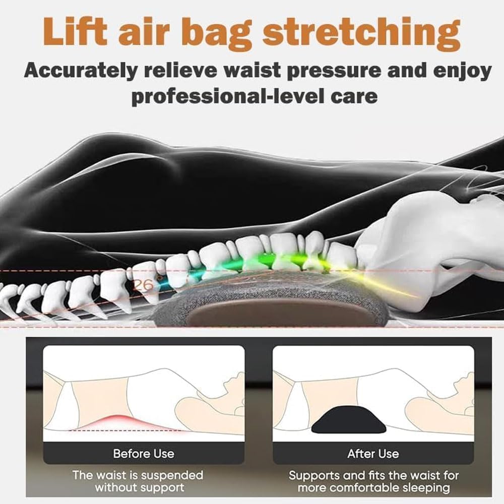 Triple Fusion Back Massager, 3-in-1 Back Massager with Traction Lifting, Electric Fusion Massager with Lifting and Vibration Massage and Heat Compress Against Pain (Black)