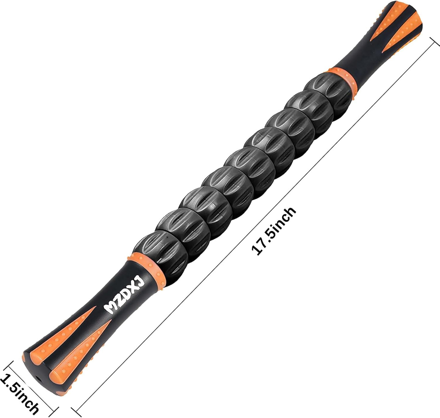 Muscle Roller Stick for Athletes -Roller Massager for Myofascial Pain Relief - Handheld Physical Therapy & Recovery Tool(Orange black-18 inch)
