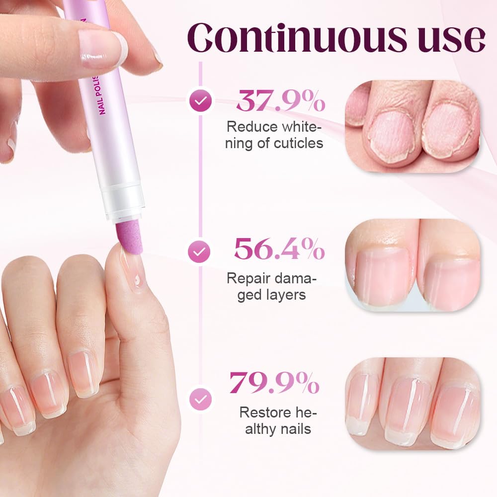 Upgrade 3-in-1 Nail Care Pen, 2025 Cuticle Pusher with Ceramic Tip for Hangnails, Dry & Damaged Nails, Nail Cuticle Remover Pens, for Moisturize Strengthen Nails (2 PCS)