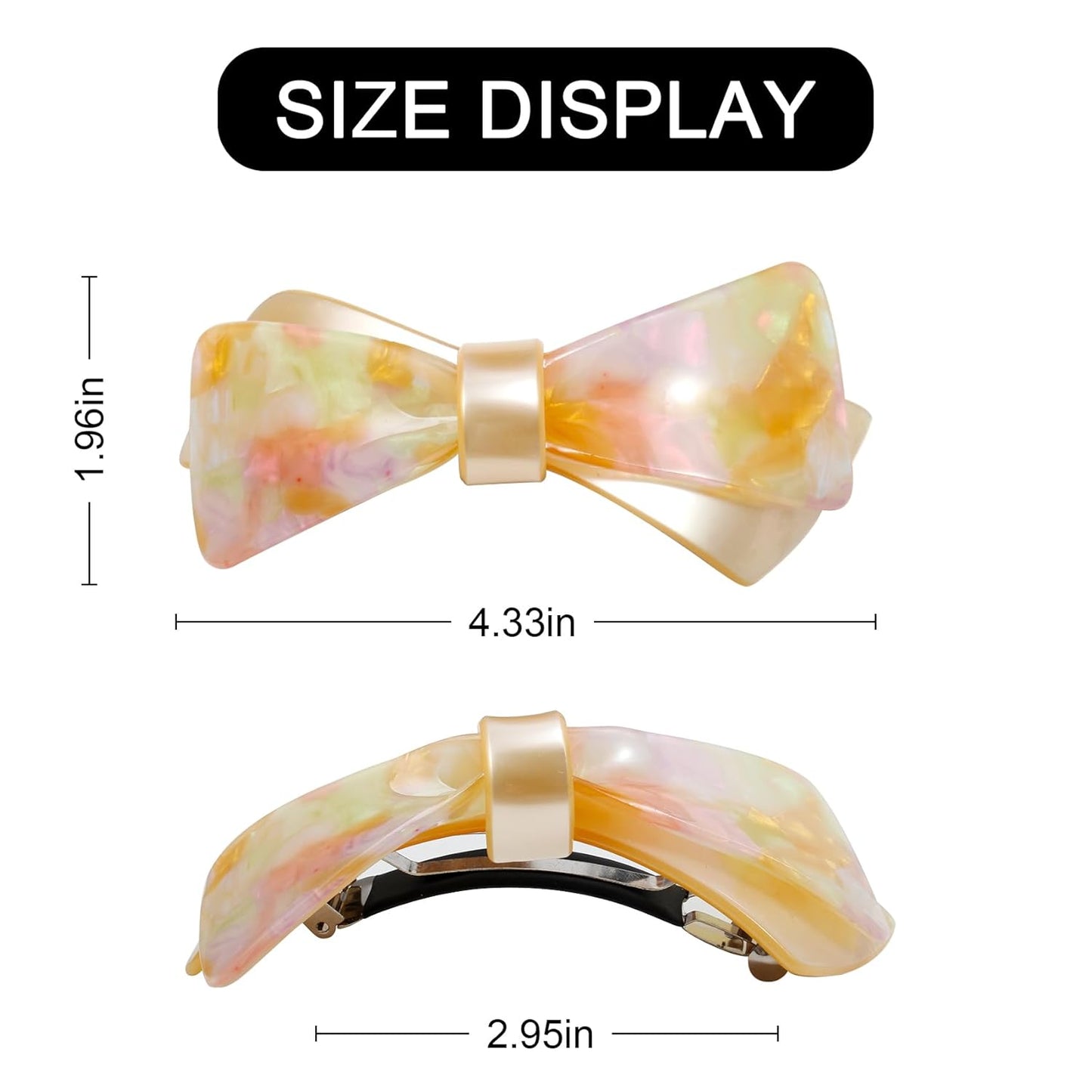 Hair Barrettes - French Barrette for Women Thick Hair - 3 Pcs Large Strong Hold Grip Clip for Women - Decorative Hair Clip (Butterfly Multicolor 1)