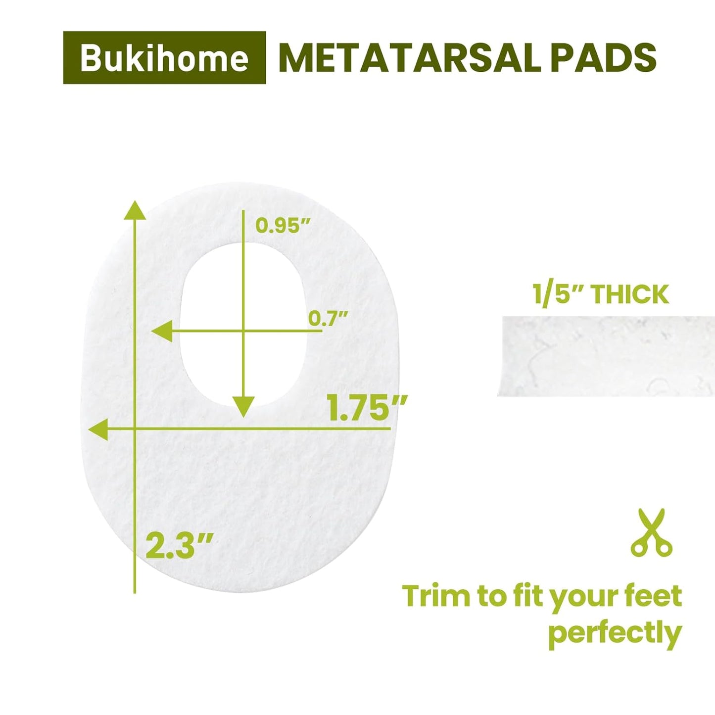 Bukihome Callus Cushions Corn Removers for Foot Bottom, 1/5" Thick Oval Corn Removers Callus Pads, Adhesive Corn Pads for Men & Women - Relieve Friction, Pressure & Shoe Rubbing (White, 42 Count)