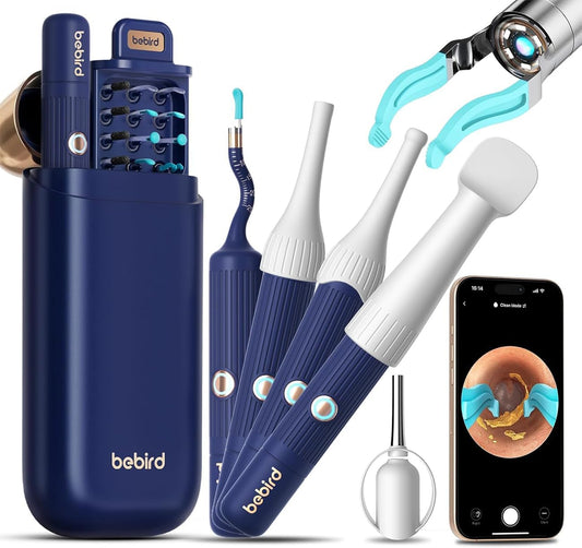 Ear Wax Removal Tool Camera, HD Visual Ear Cleaner with Flexible Otoscope & S-Shaped Silicone Head,WiFi Earwax Remover Kit with Tweezers, 21-in-1 Set for Family, Adults/Kids, Home & Travel