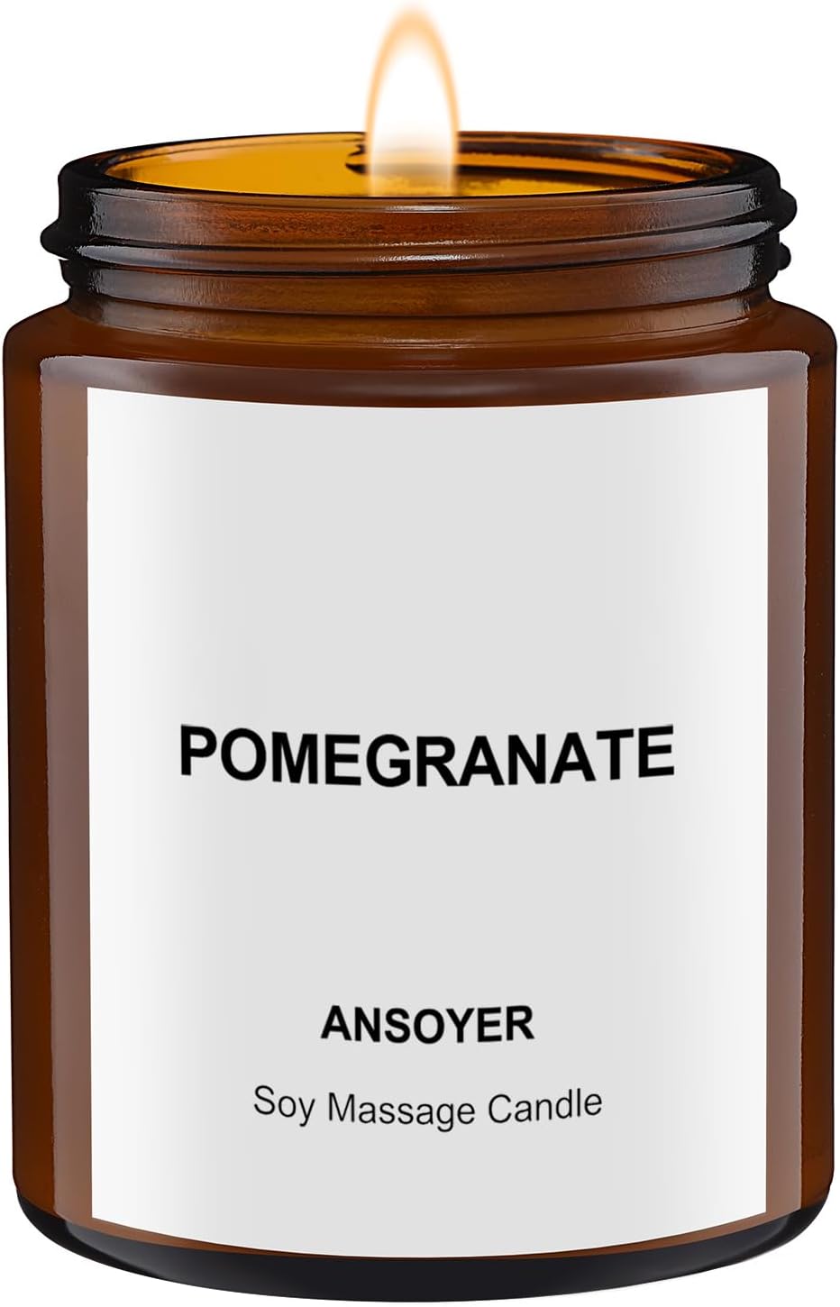 Massage Oil Candle, Romantic Gift SPA Use Home Scented Candle Body Oil, Ultra Hydrating Body Care with Soybean Oil, 4.5oz (Pomegranate)