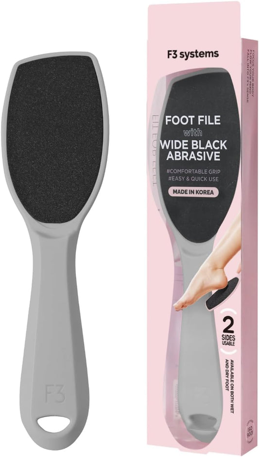 Wide Emery, Double-Sided Pedicure Tool, Colossal Foot File for Men & Women, Effective for Cracked Heel, Callus Remover, Foot Scrubber, Professional, (Gray)