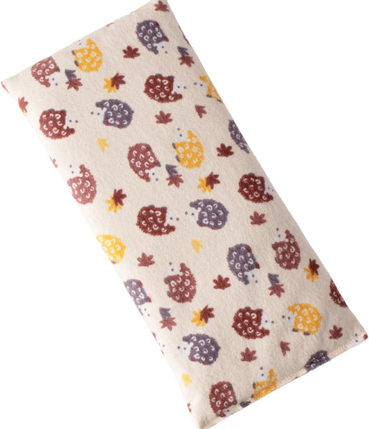 Microwave Heating Pad Filled With Flax Seed and Choice of Dried Herbs, Herbal Cold Pack, Good Size for Back Pain and Cramps, Hot and Cold Therapy, 6" x 12" (Yellow Hedgehog, Lavender & Chamomile)