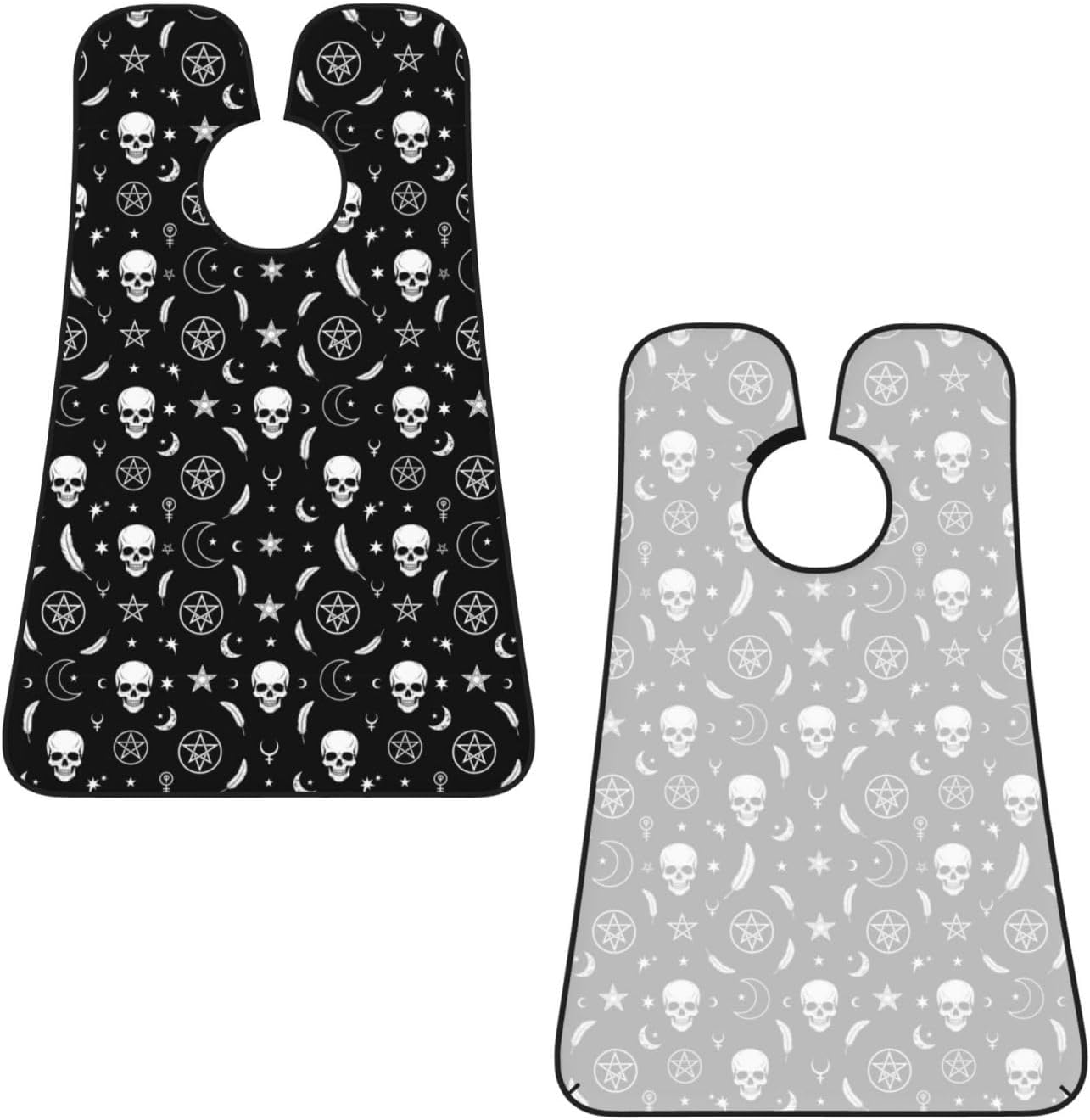 Adjustable Beard Catcher Apron, Goth Raven Crow Skull Moon Star Gothic Witch Magic Spirit Board Shave Bib, Non-Stick Waterproof Grooming Bib, Shaving Essential for Men Dad Christmas