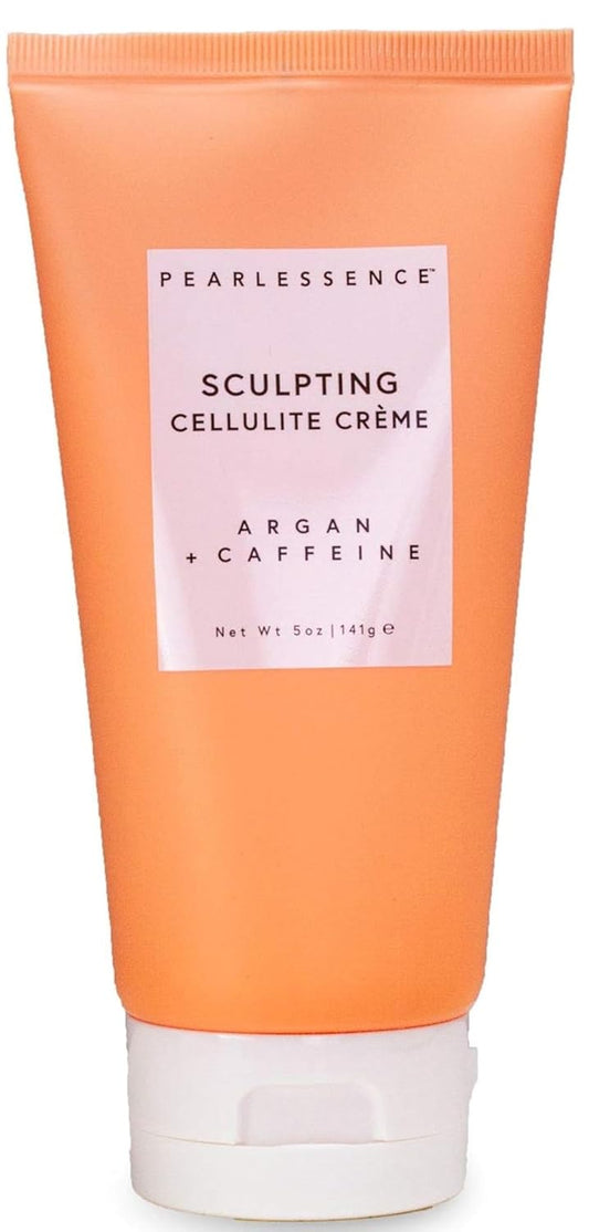 Pearlessence Sculpting Cellulite Cream, Argan & Caffeine - Helps Soften, Firm & Plump | Reduce Appearance of Dimples & Cellulite | USA Made (5 ounces)