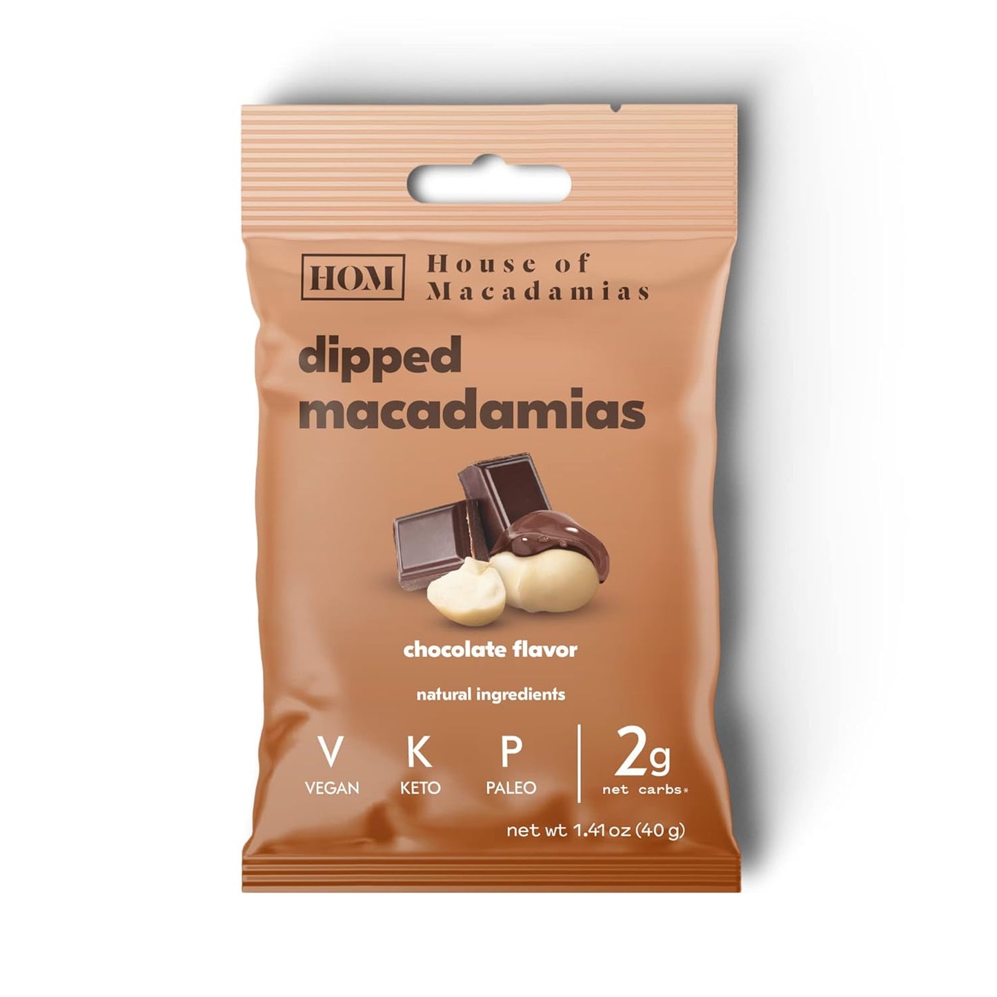 House of Macadamias Premium Dipped Macadamia Nuts, Chocolate, Plant Based, Keto, Low Carb, Vegan, Paleo, Sugar Free, Dairy Free, Gluten-Free, Preservative Free, 12 x 1.41oz