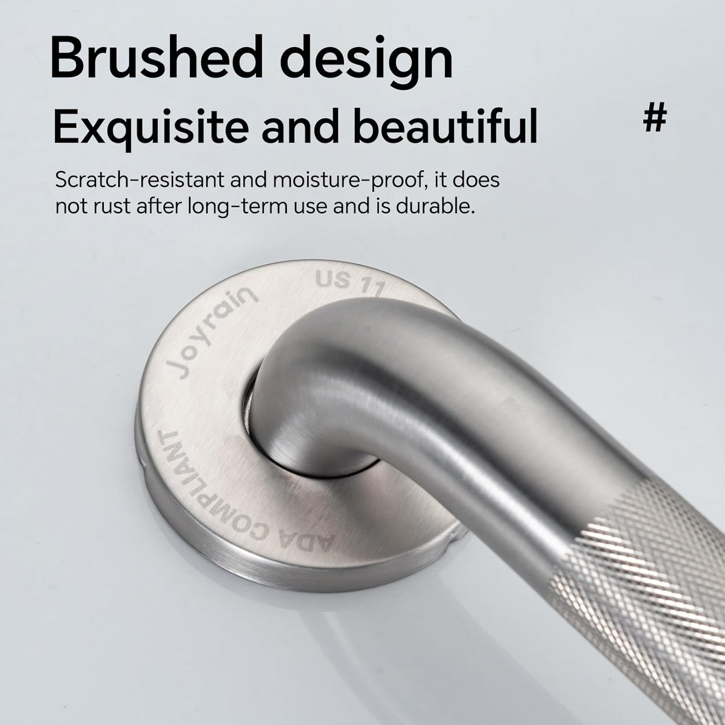 Joyrain 16-inch Bathroom Safety Grab Bar - 500lb Weight Capacity ADA Certified Anti-Slip Handle for Shower/Tub/Toilet, Elderly & Disabled Assist (Knurling, 36 inch)