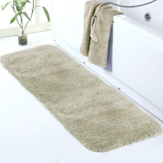 Walensee Large Bathroom Rug (24 x 36, Light Tan) Extra Soft and Absorbent Shaggy Bath RugMachine Washable Microfiber Bath Mat Non Slip Bath Mat, Luxury Bathroom Floor Mats