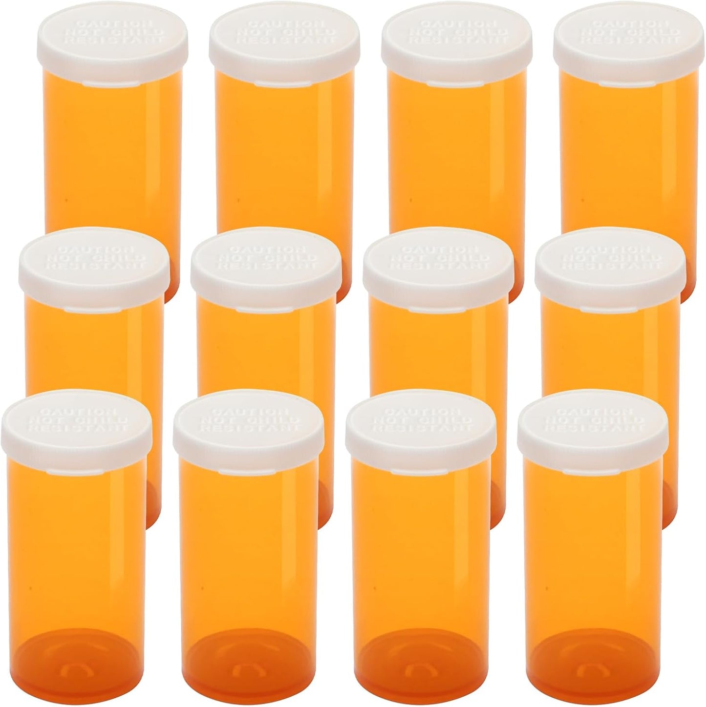 Empty Plastic Pill Bottles with Easy Open Caps (Not Child Resistant), Prescription Medication Vials, Clear Containers Pill Cases Dispenser Organizers (12pcs, 40 Dram)