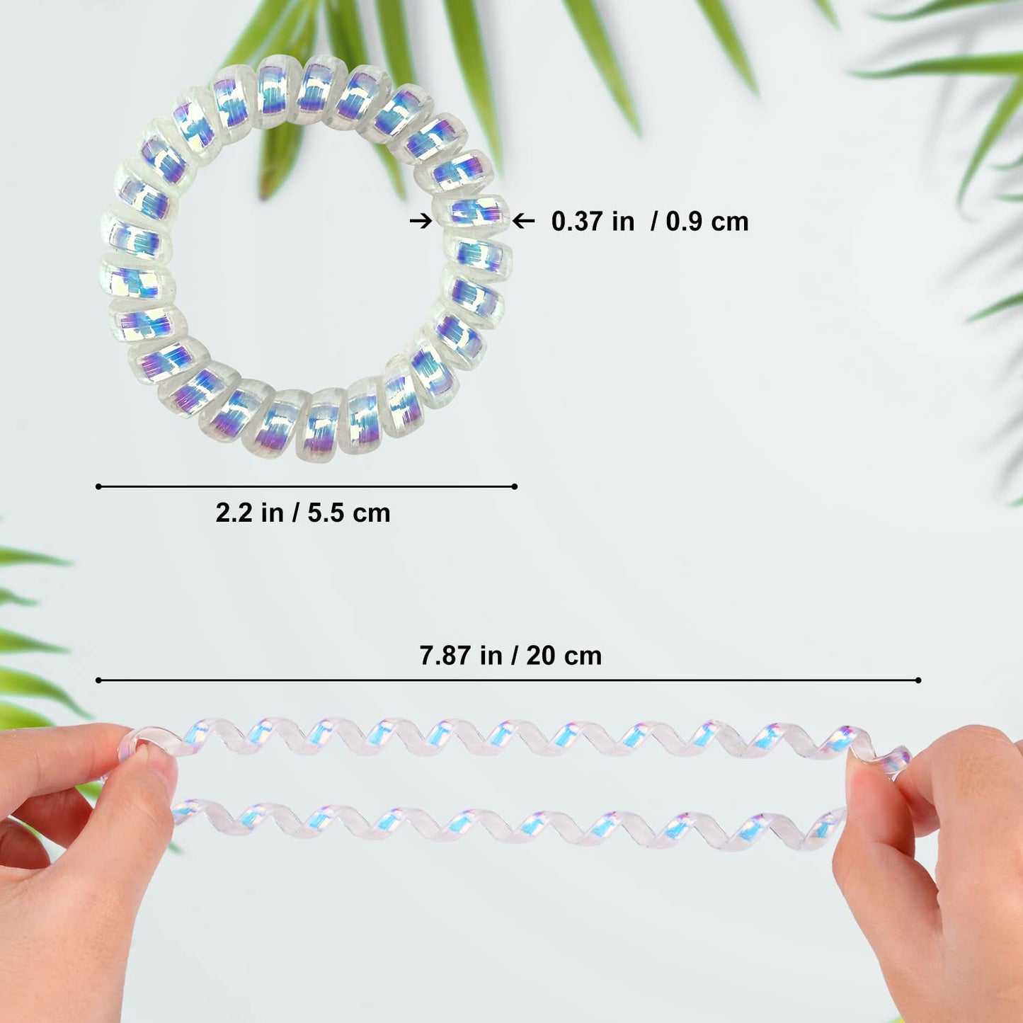 JessLab Spiral Hair Ties for Women, 10-Pack Traceless No-Damage Ponytail Holders, Coils Hair Bands for Girls, Assorted Colors