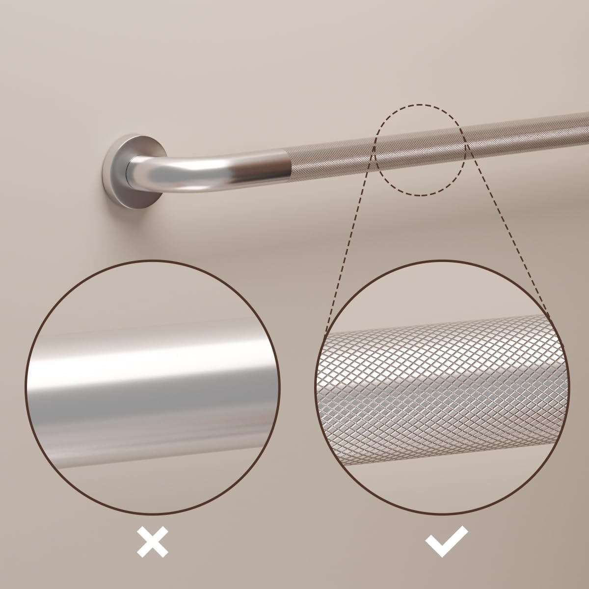 32 Inch Anti Slip Shower Grab Bar, Munzong 2 Pack Stainless Steel Bathroom Grab Bar, Brushed Nickel Knurled Bathroom Balance Bar,Safety Hand Rail Support Handicap Elderly Senior Assist Bath Handle