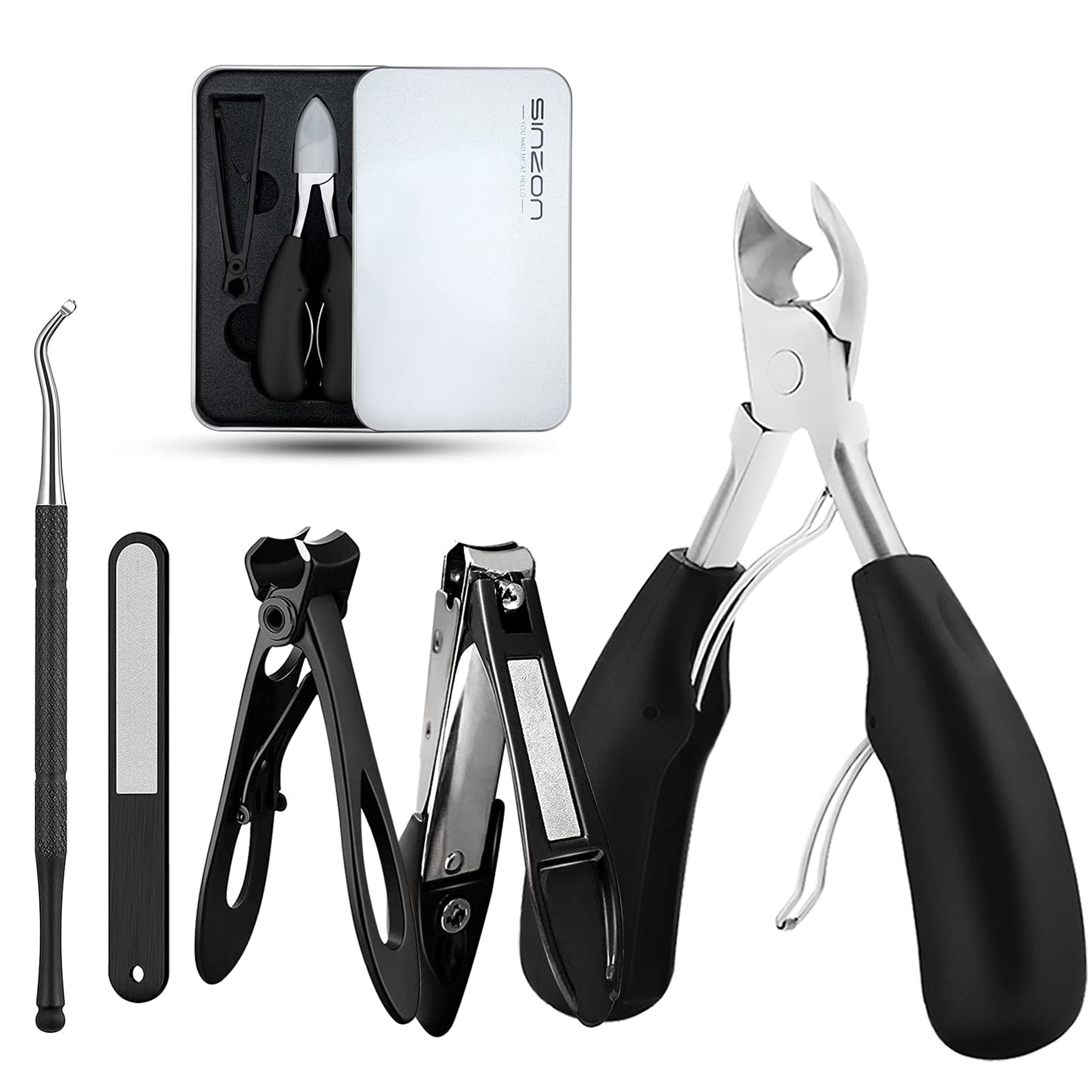 Thick Toenail Clippers, Podiatrist Toe Nail Clippers for Ingrown & Thick & Men & Seniors Toenail and Nail Surgical Grade Stainless Steel Toenail Trimmer Nipper (Grey)