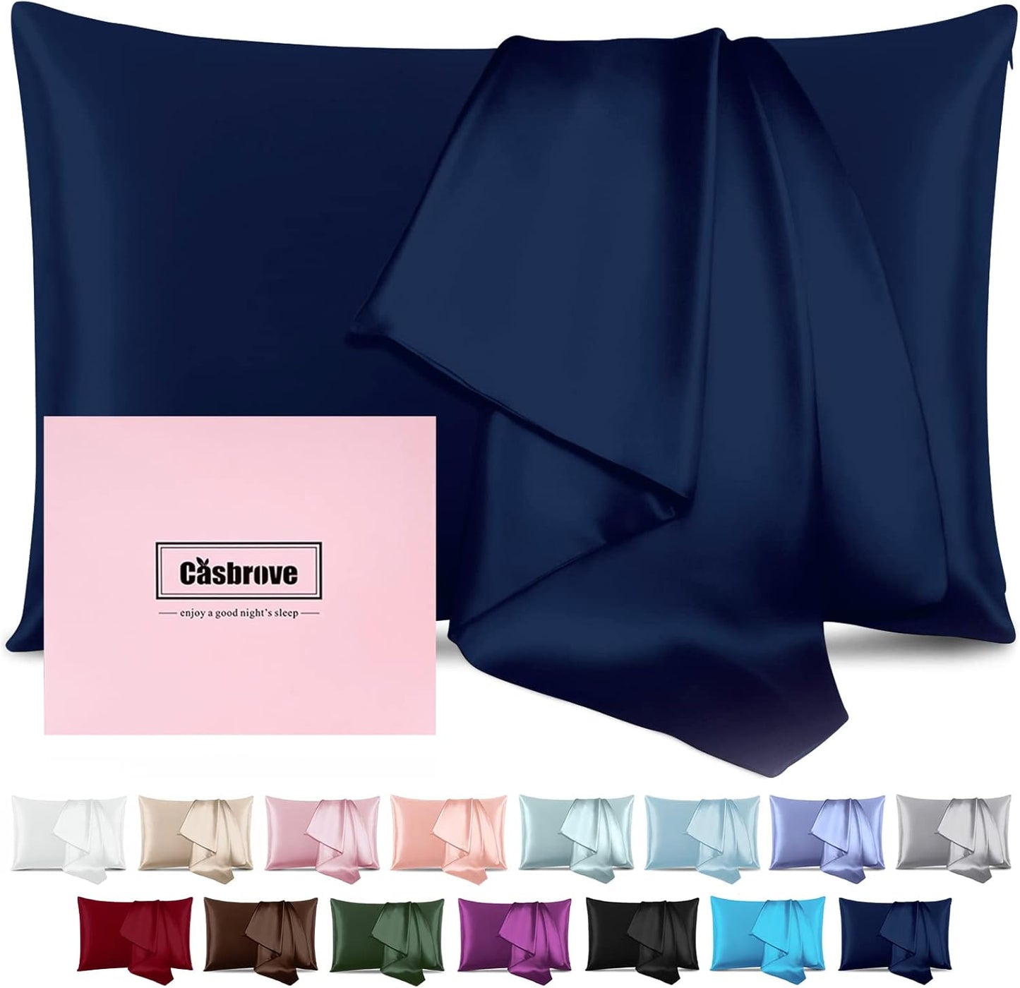 Silk Pillowcase for Hair and Skin Mulberry Silk Pillowcase Soft Breathable Smooth Both Sided Natural Silk Pillowcase with Zipper Beauty Sleep Silk Pillow Case 1 Pack for Gift(King,Teal Blue)