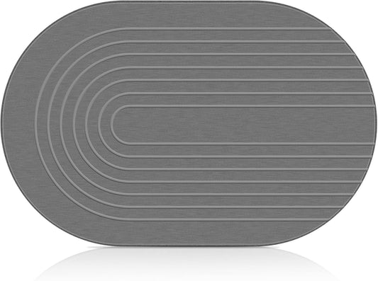 Elfcool Stone Bath Mat Diatomaceous Earth Shower Mat Non Slip Quick Dry Bath Stone Mat Super Absorbent Bathroom Floor Mat for Bathroom Kitchen Counter (Dark Grey)