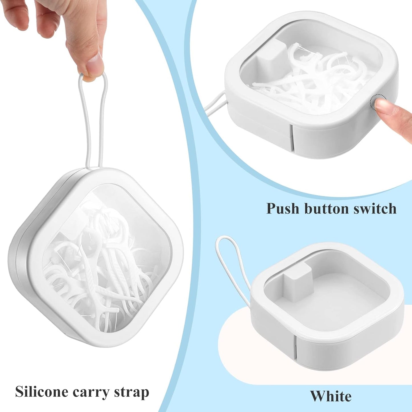 Kathfly 4 Pcs White Hair Tie Organizer Portable Hair Accessory Storage Containers Stackable Tie Bobby Pin Holder Home Cotton Swab Dispenser Accessories Jewelry Organizer Box