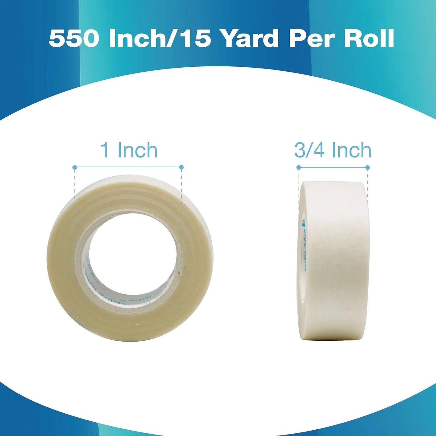 Blue Lake ECOLIFE Masking Tape Dispenser，Plastic-Free Masking Tape Dispenser with 4 Rolls 3/4 in x 550 in Paper Tape, Label Tape Dispenser Desk for Masking, Labeling, Office Home School