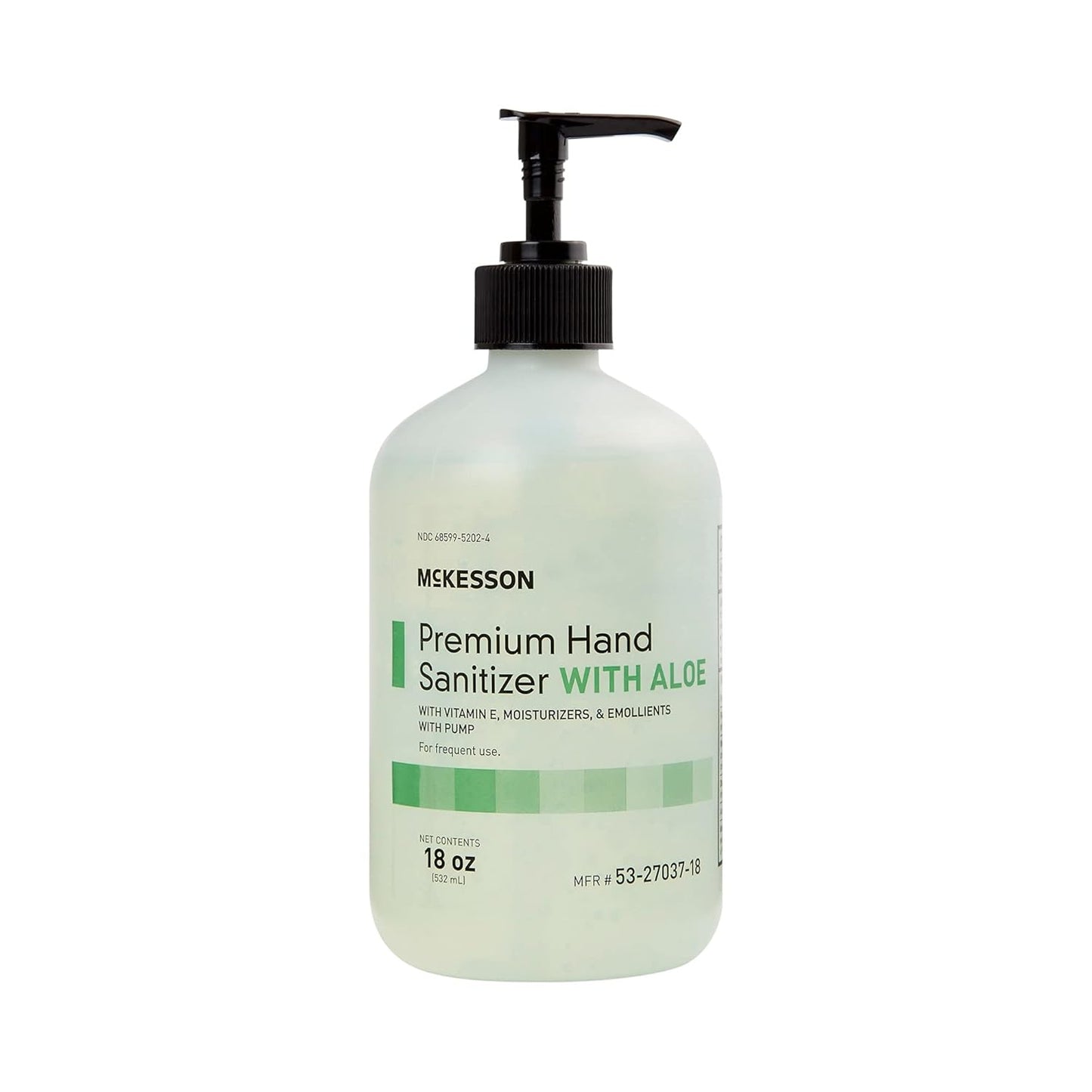 McKesson Hand Sanitizer with Aloe, 18 oz Pump Bottle [Pack of 5] - 70% Ethyl Alcohol, Spring Water Scent, No-Rinse Sanitizing Gel with Vitamin E and Moisturizers, Medical-Grade