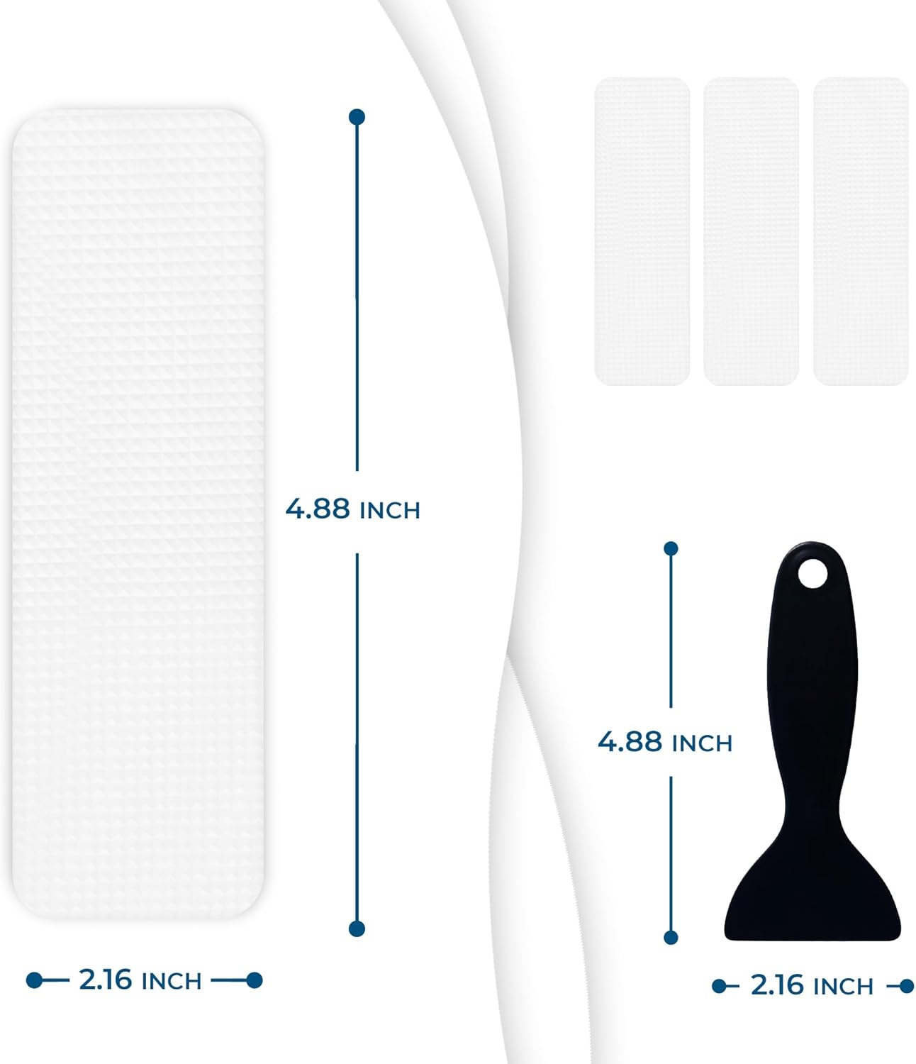 Anti Slip Shower Stickers 24 PCS, White Non-Slip Shower Strips for Adults, Premium Adhesive Bath Tub Stickers