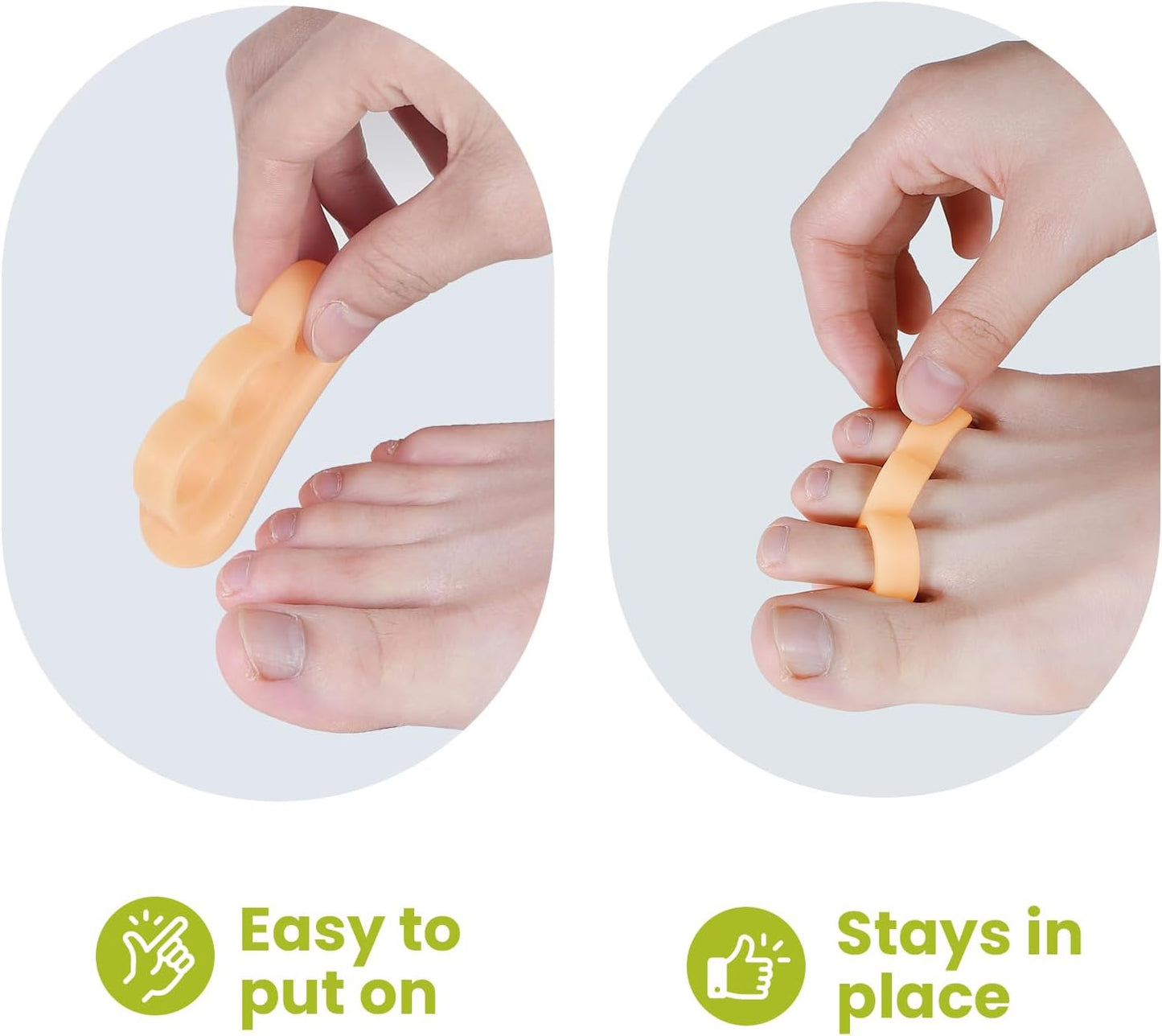 Bukihome Hammertoe Corrector Gel Toe Straighteners - 12 pcs Support Crest for Women & Men - Realign Bent, Crooked, Curled, Claw, Hammer Toes - Beige,Multi-Size